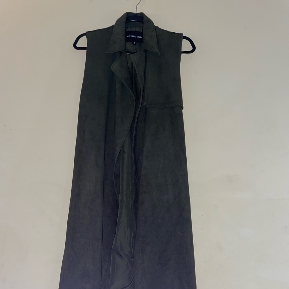 Green vest trench with ties